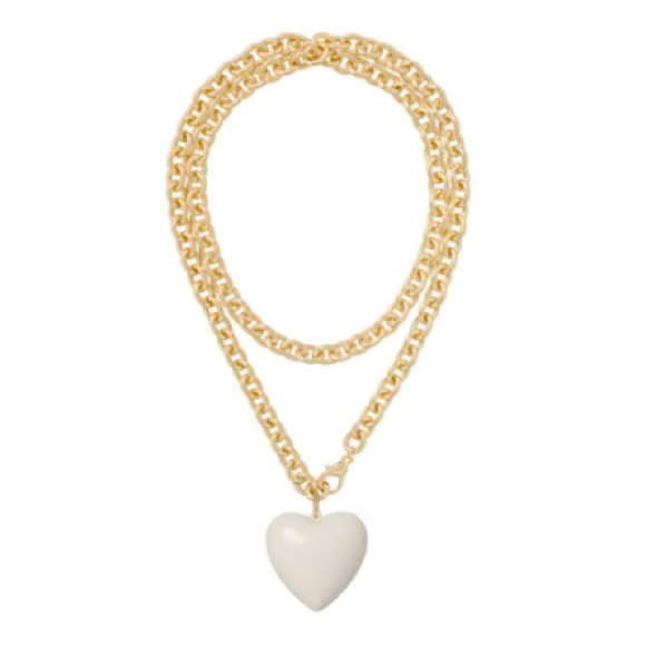 Roxanne Assoulin The Big Puffy Heart Charm Necklace - Cream 108$